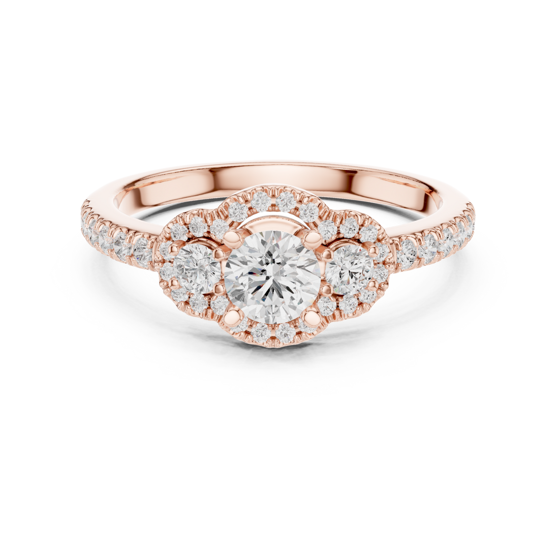  Rose Gold Everlasting Halo Elegance Ring Right View