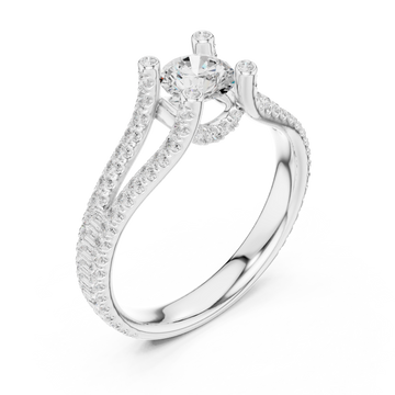  White Gold Radiant Serenade Split Shank Ring Right View