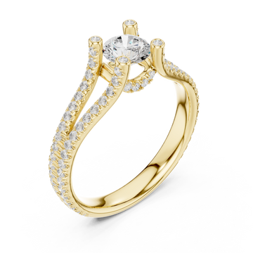 Gold Radiant Serenade Split Shank Ring Right View