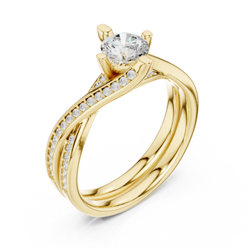 Gold Celestial Silhouette Trinity Ring Right View