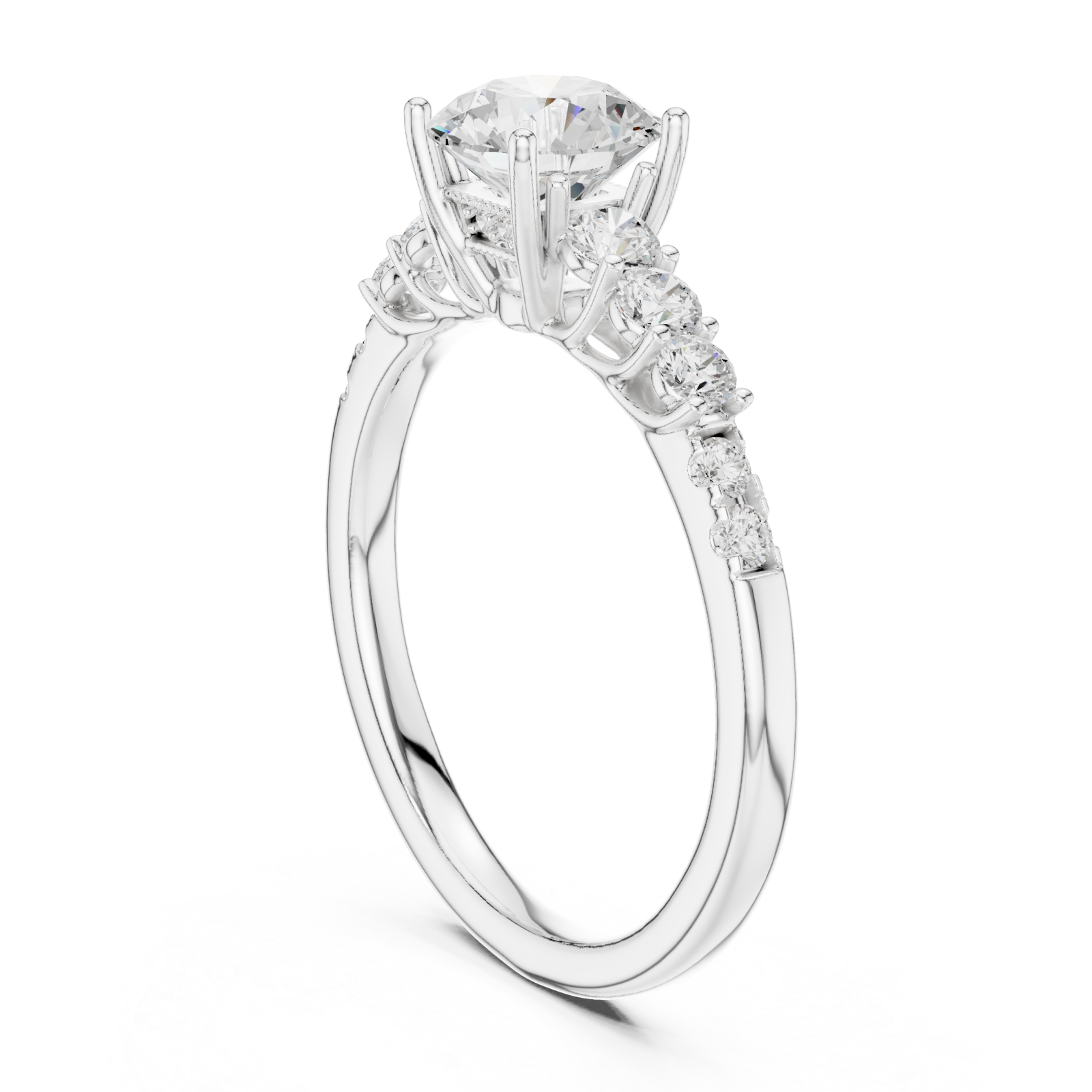  White Gold Elegant Whisper Luxe Ring Left View