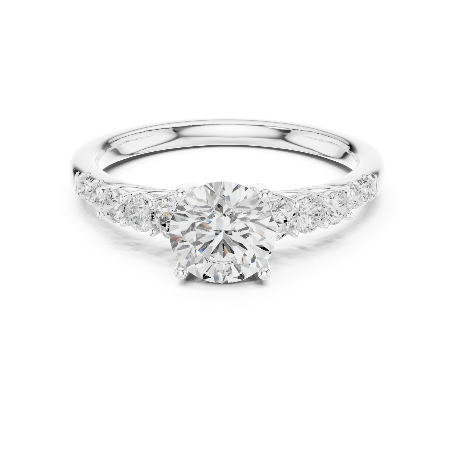  White Gold Elegant Whisper Luxe Ring Front View