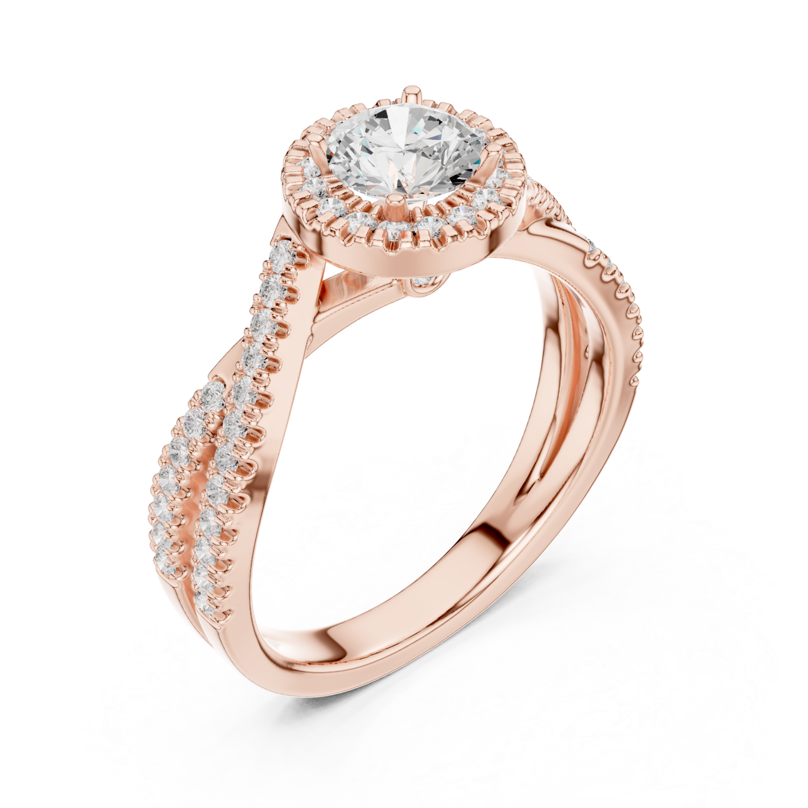  Rose Gold Whispering Elegance Solitaire Band Right View