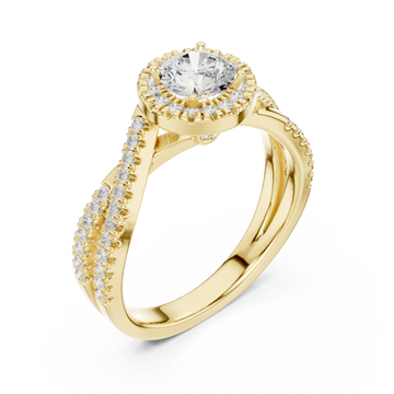 Gold Whispering Elegance Solitaire Band Right View