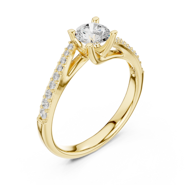 Gold Radiant Embrace Solitaire Ring Right View