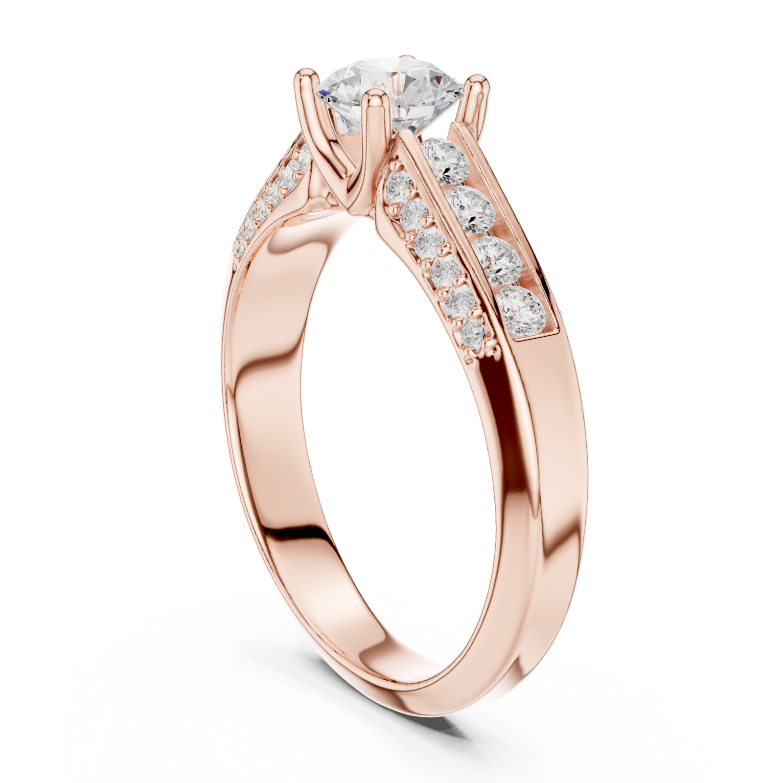  Rose Gold Twilight Promise Arc Ring Left View