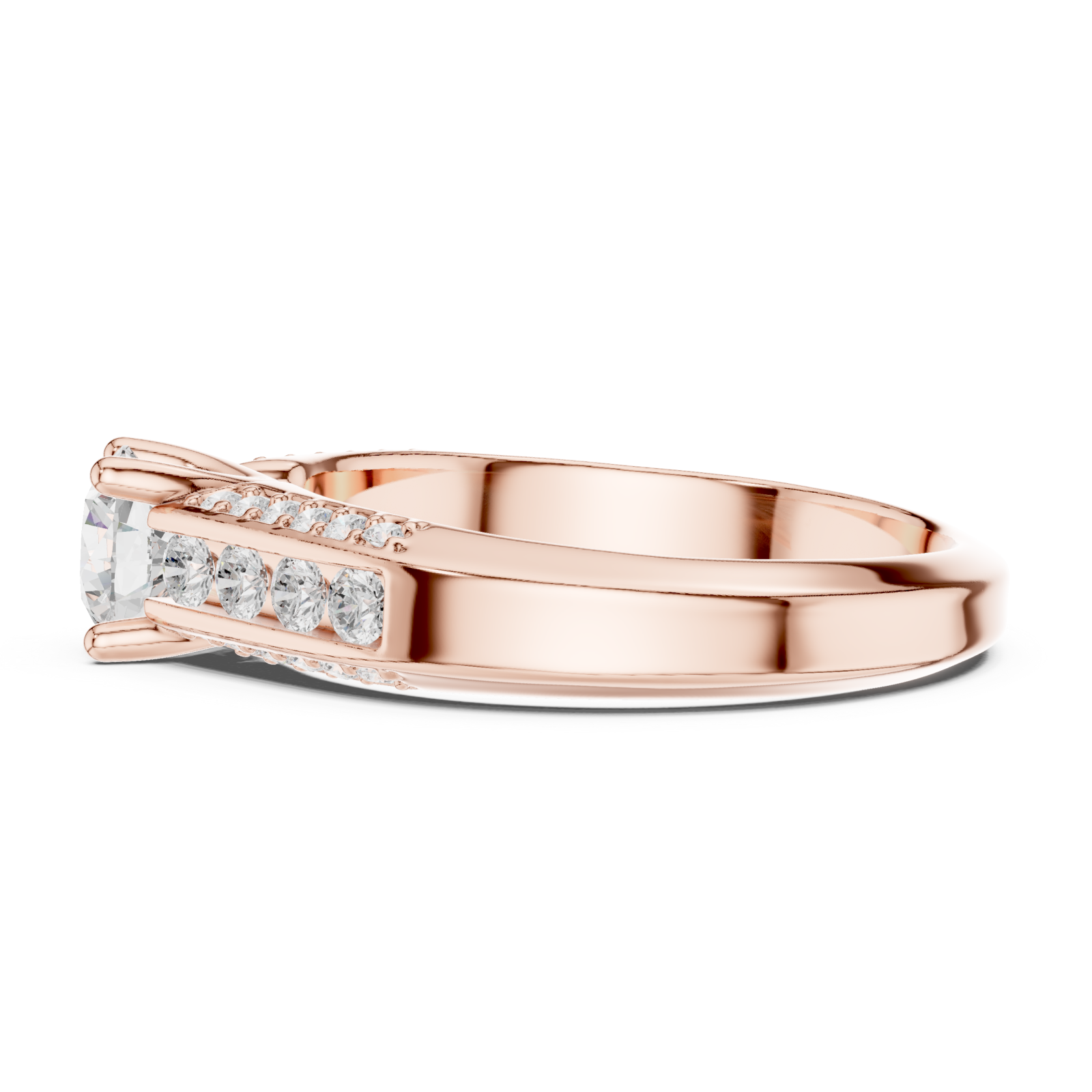  Rose Gold Twilight Promise Arc Ring Side View