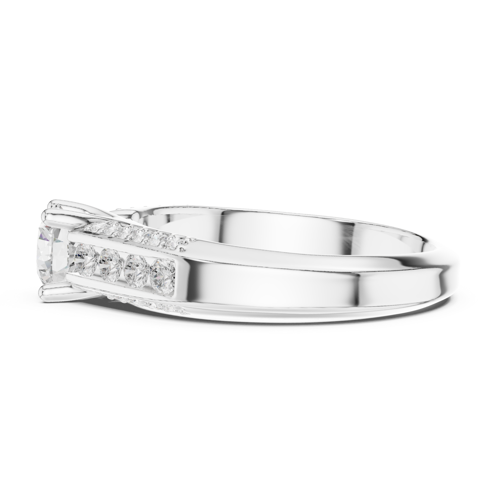  White Gold Twilight Promise Arc Ring Side View