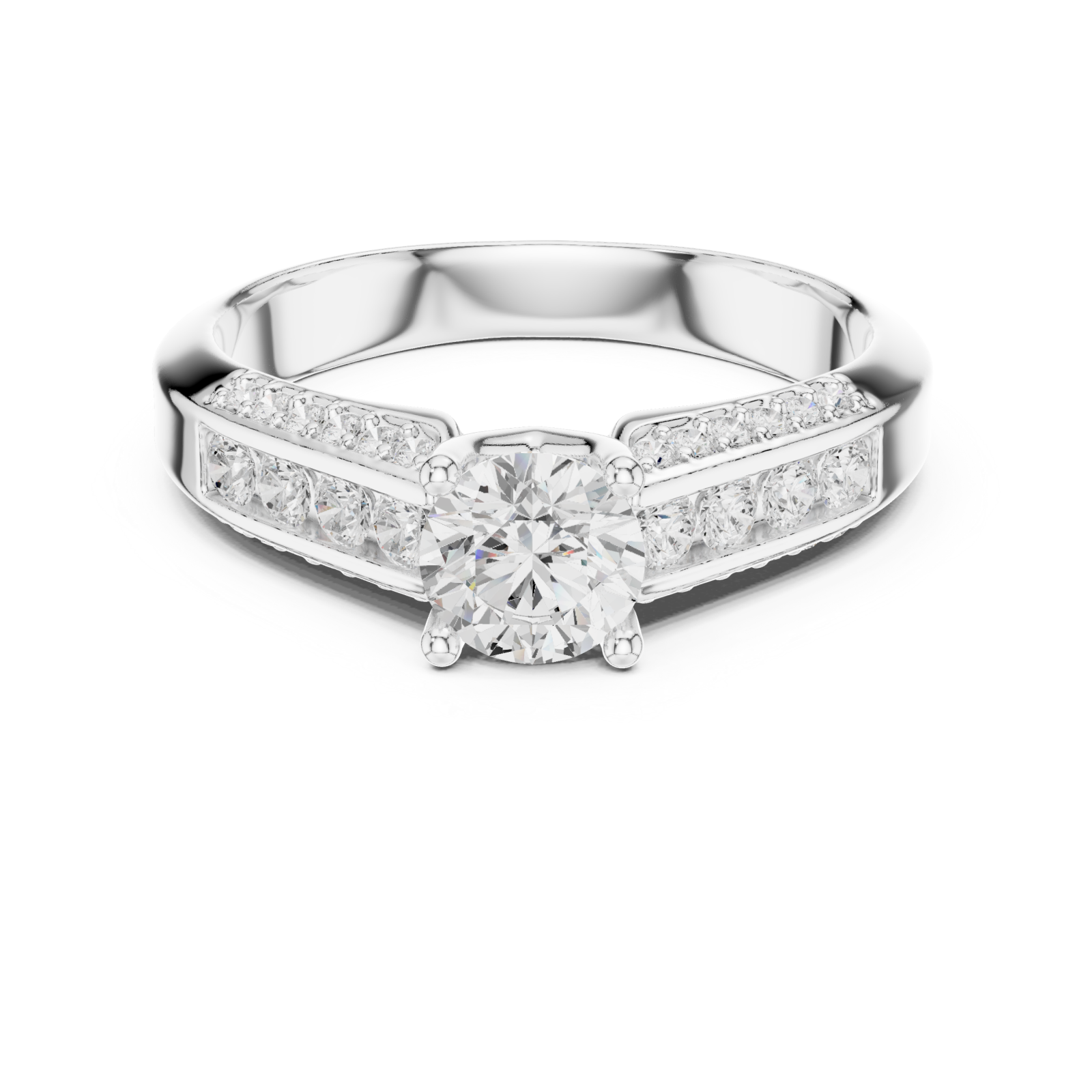  White Gold Twilight Promise Arc Ring Front View
