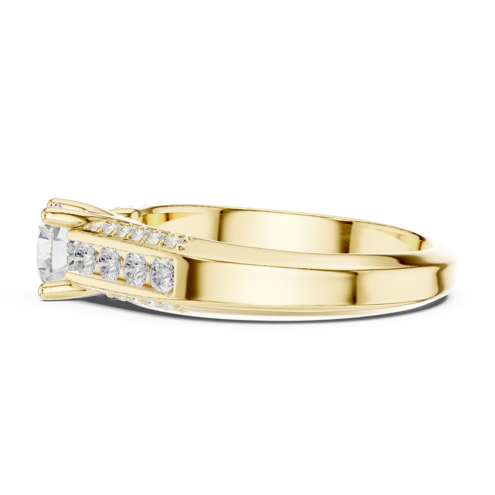  Gold Twilight Promise Arc Ring Side View