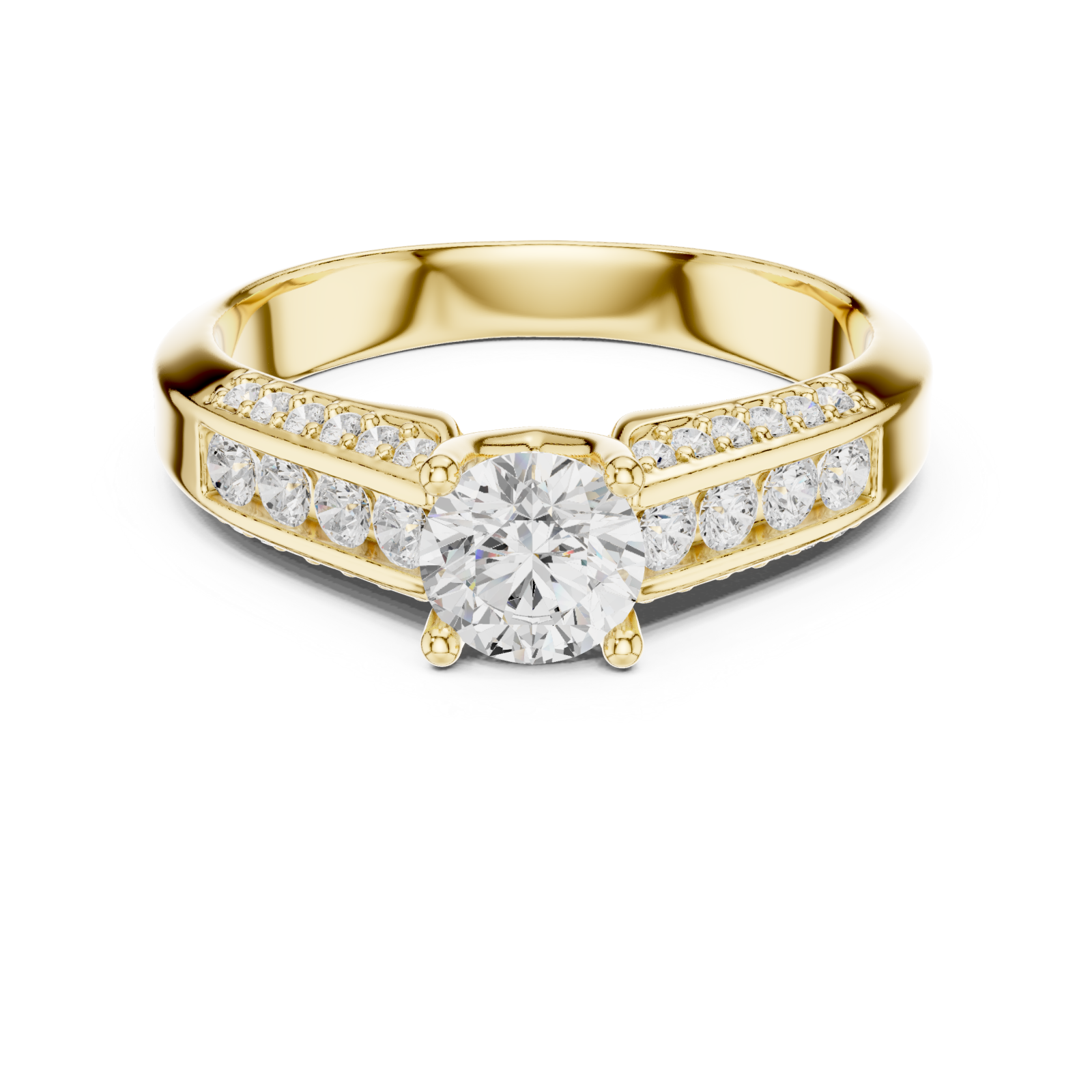  Gold Twilight Promise Arc Ring Front View