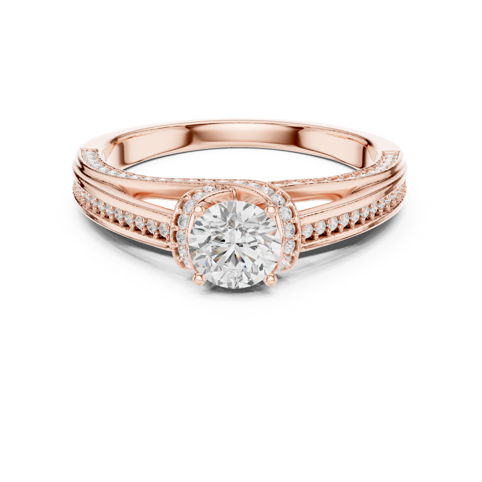  Rose Gold Grandeur Empress Ascend Band Front View