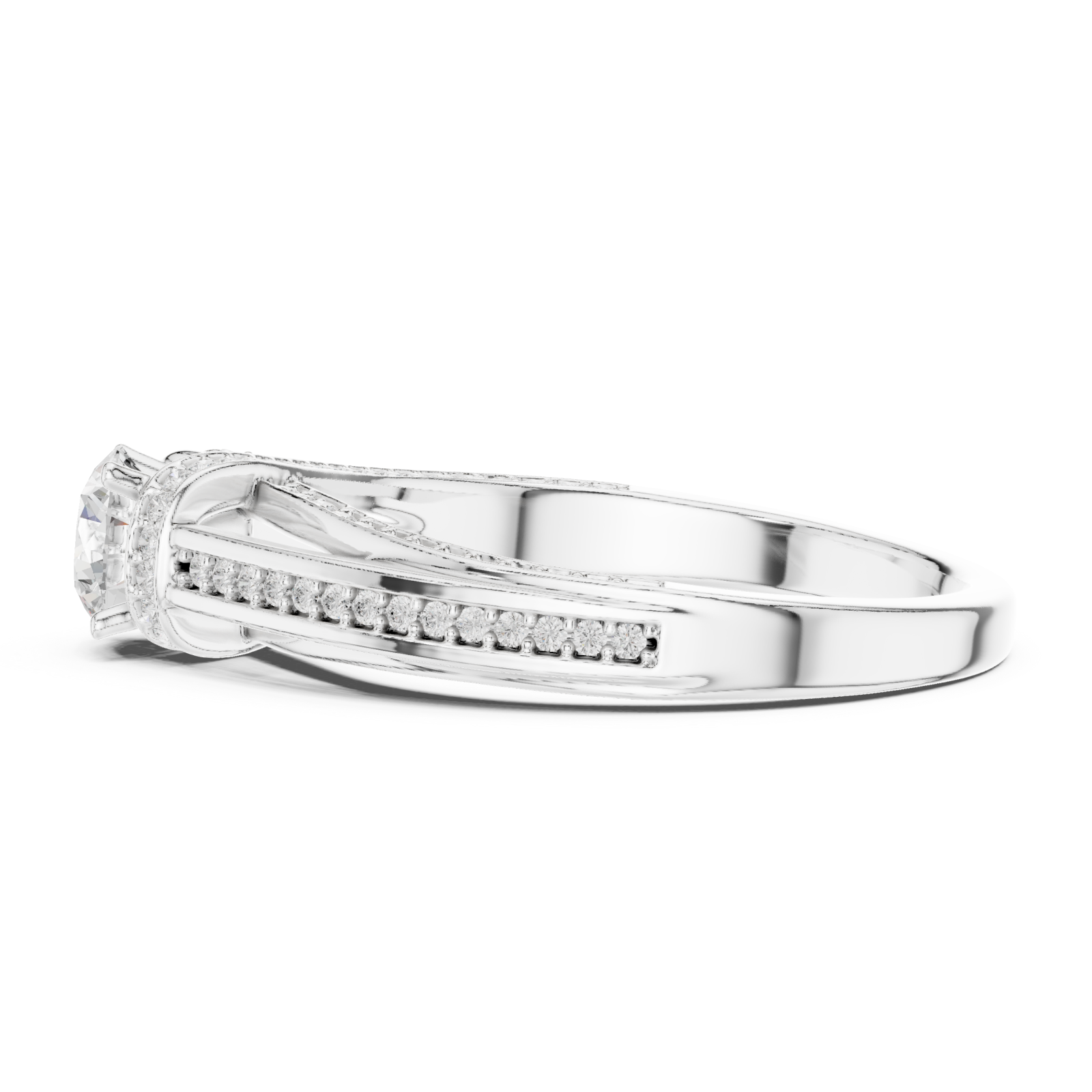  White Gold Grandeur Empress Ascend Band Side View