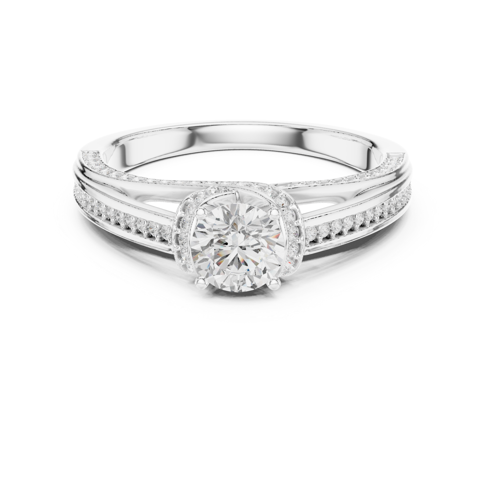  White Gold Grandeur Empress Ascend Band Front View