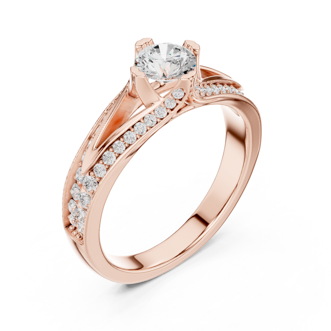 Rose Gold Starlit Whisper Nouveau Ring Right View
