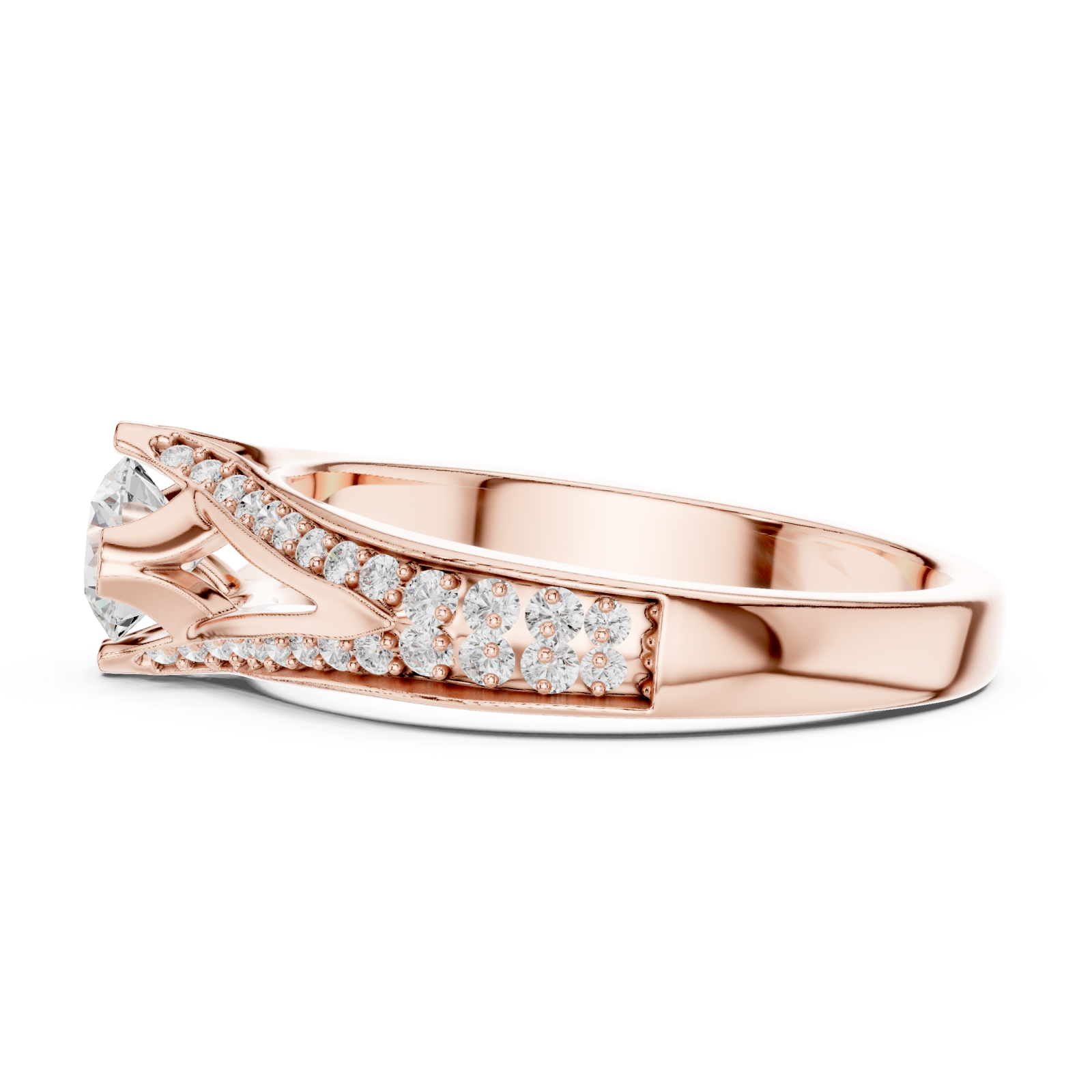  Rose Gold Starlit Whisper Nouveau Ring Side View