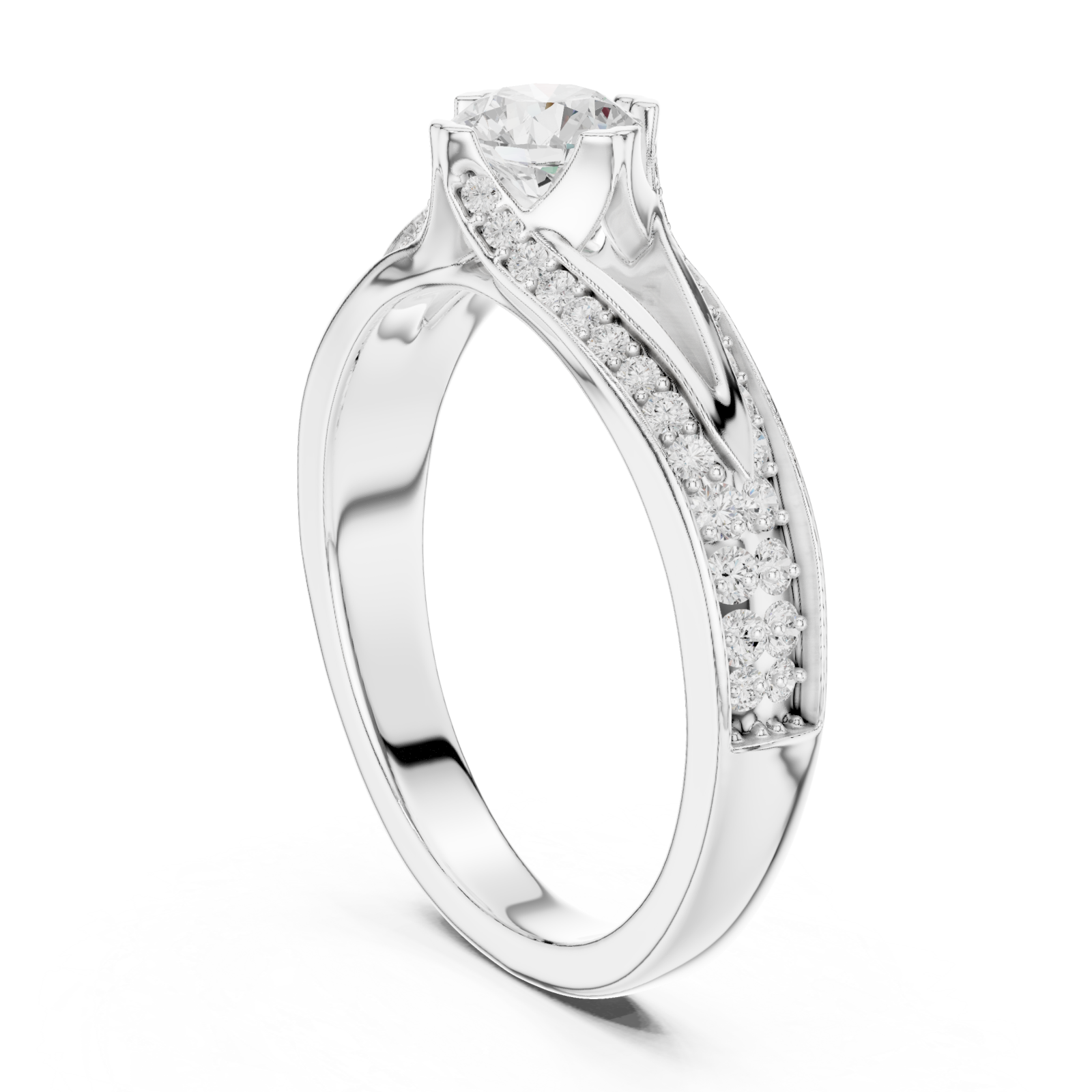  White Gold Starlit Whisper Nouveau Ring Left View