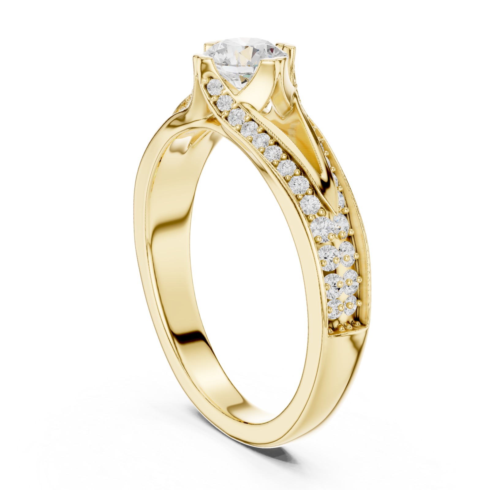  Gold Starlit Whisper Nouveau Ring Left View
