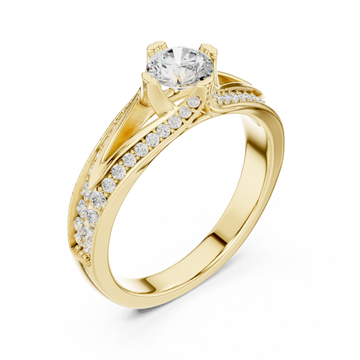 Gold Starlit Whisper Nouveau Ring Right View