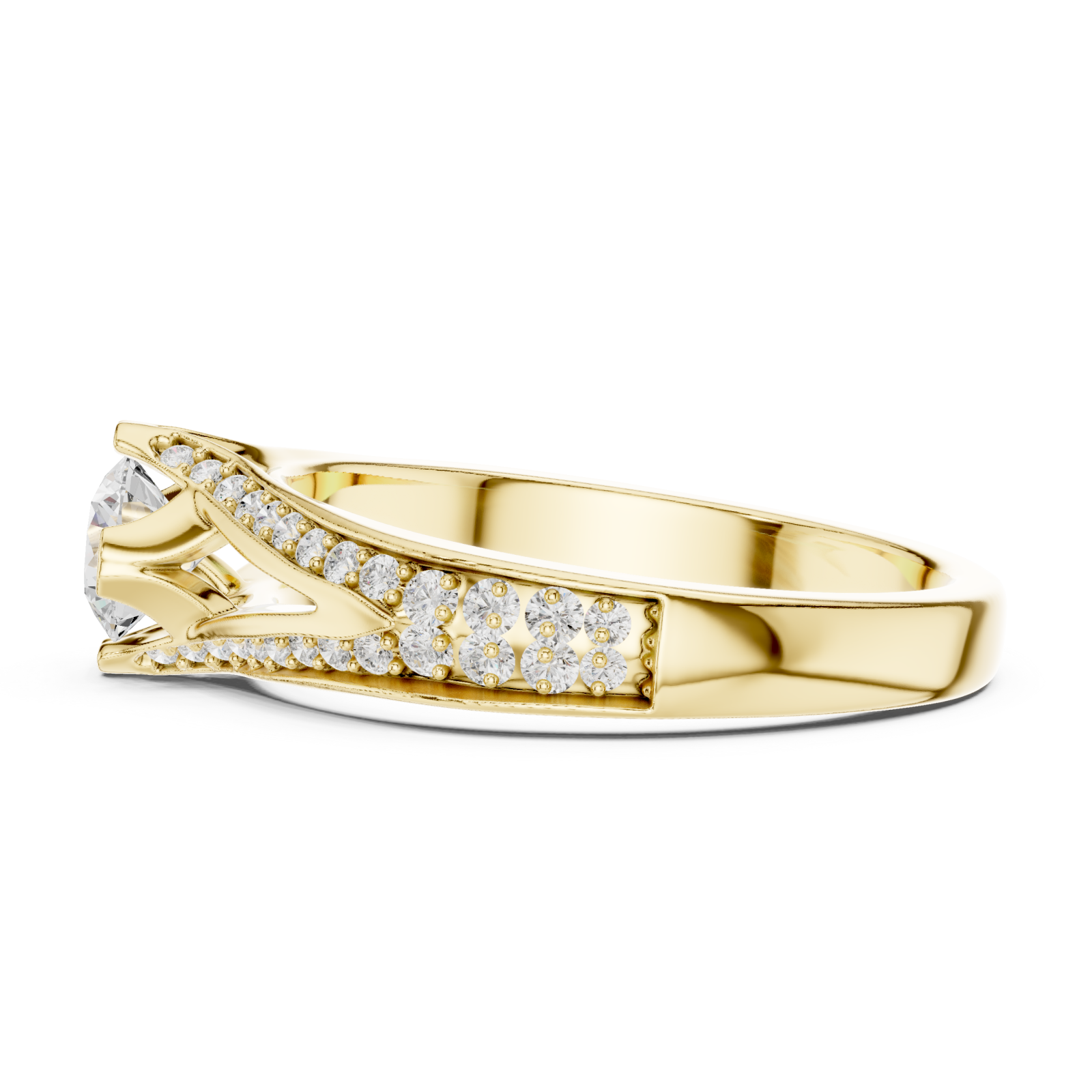 Gold Starlit Whisper Nouveau Ring Side View
