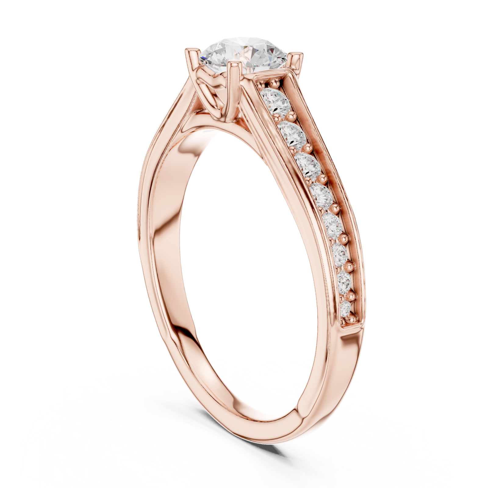  Rose Gold Celestial Moment Engagement Ring Left View