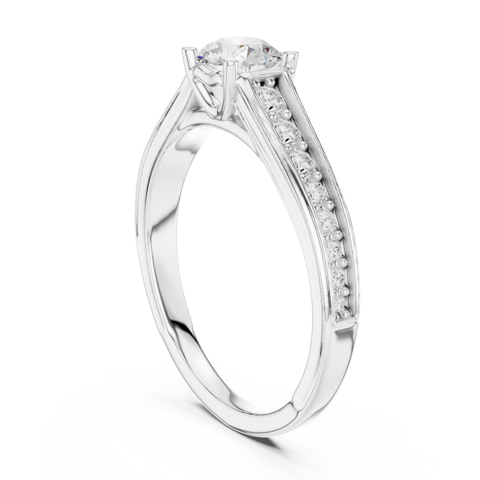  White Gold Celestial Moment Engagement Ring Left View