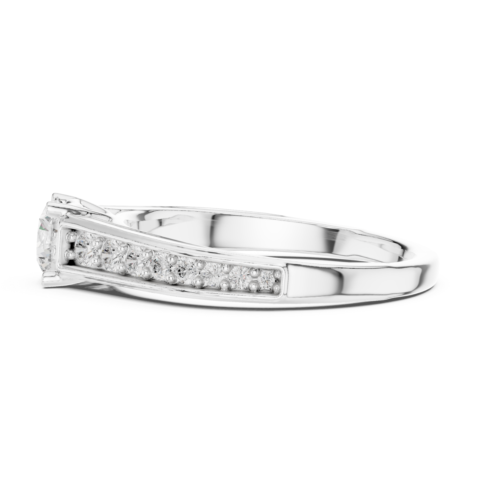  White Gold Celestial Moment Engagement Ring Side View