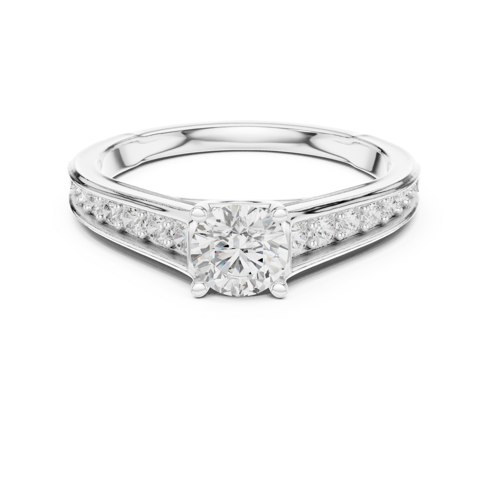  White Gold Celestial Moment Engagement Ring Front View