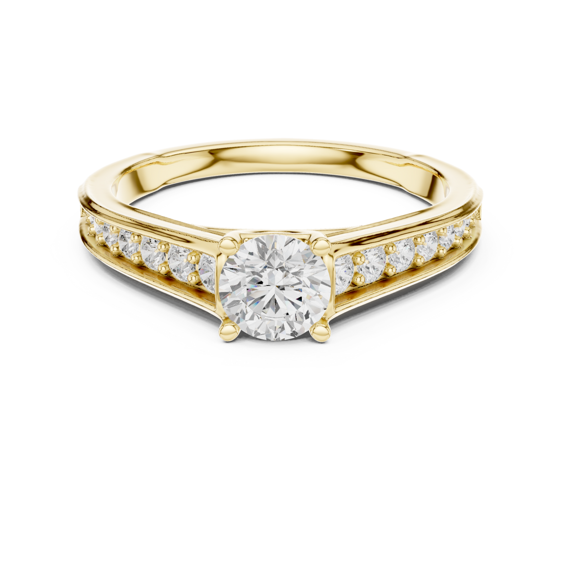 Gold Celestial Moment Engagement Ring Right View
