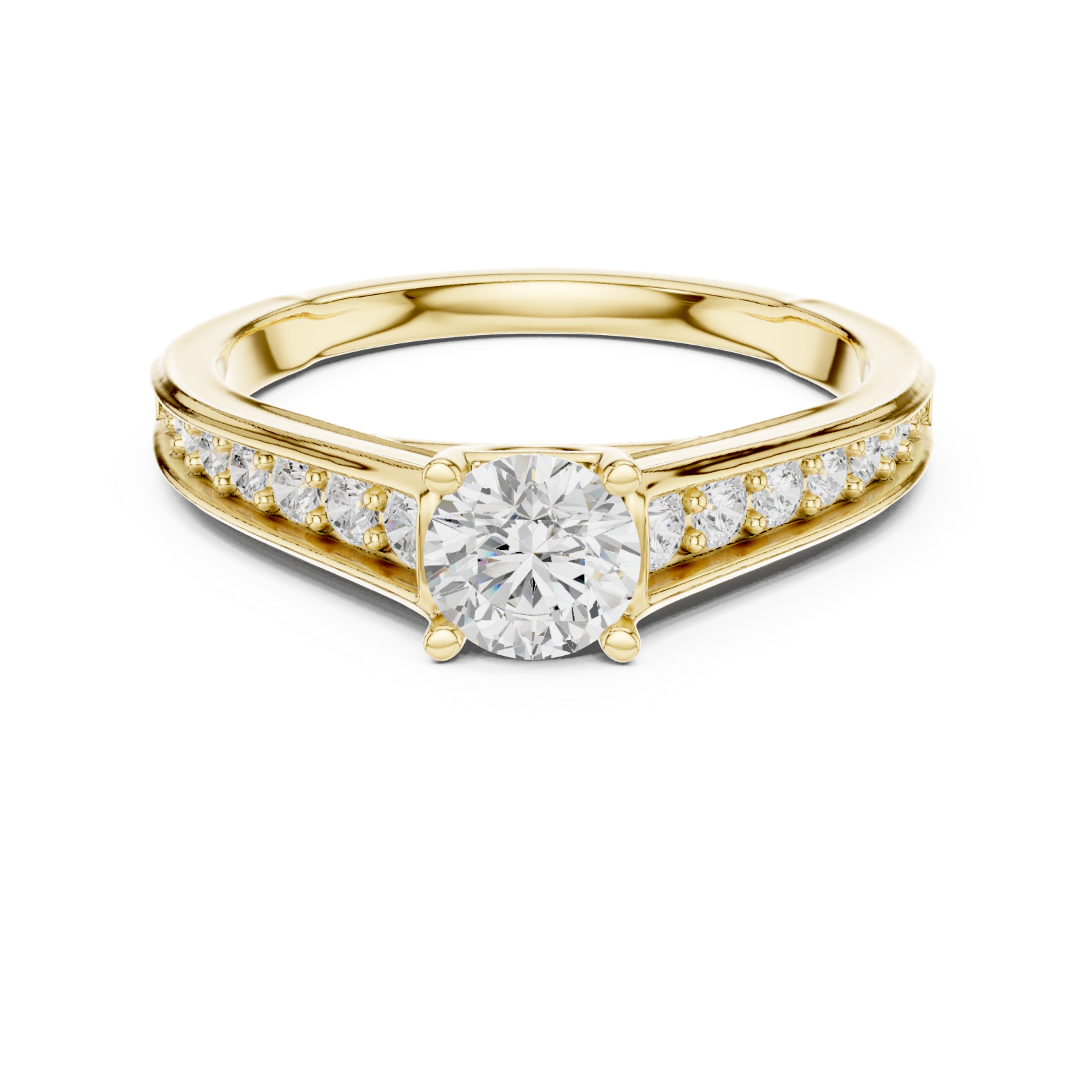  Gold Celestial Moment Engagement Ring Front View