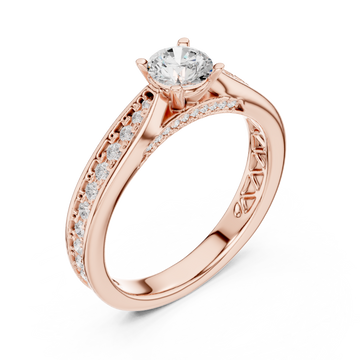  Rose Gold Timeless Grace Solitaire Ring Right View