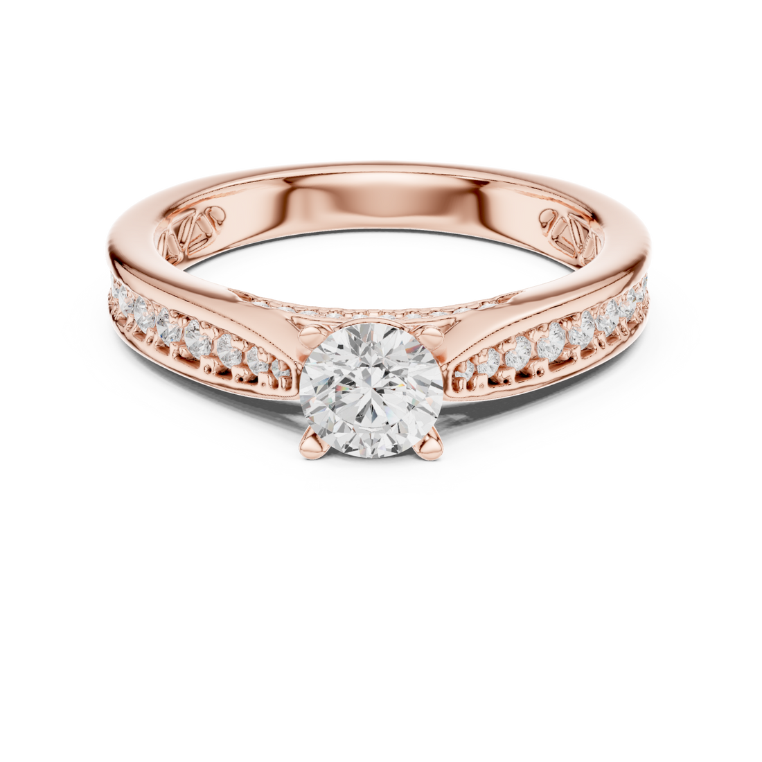  Rose Gold Timeless Grace Solitaire Ring Right View