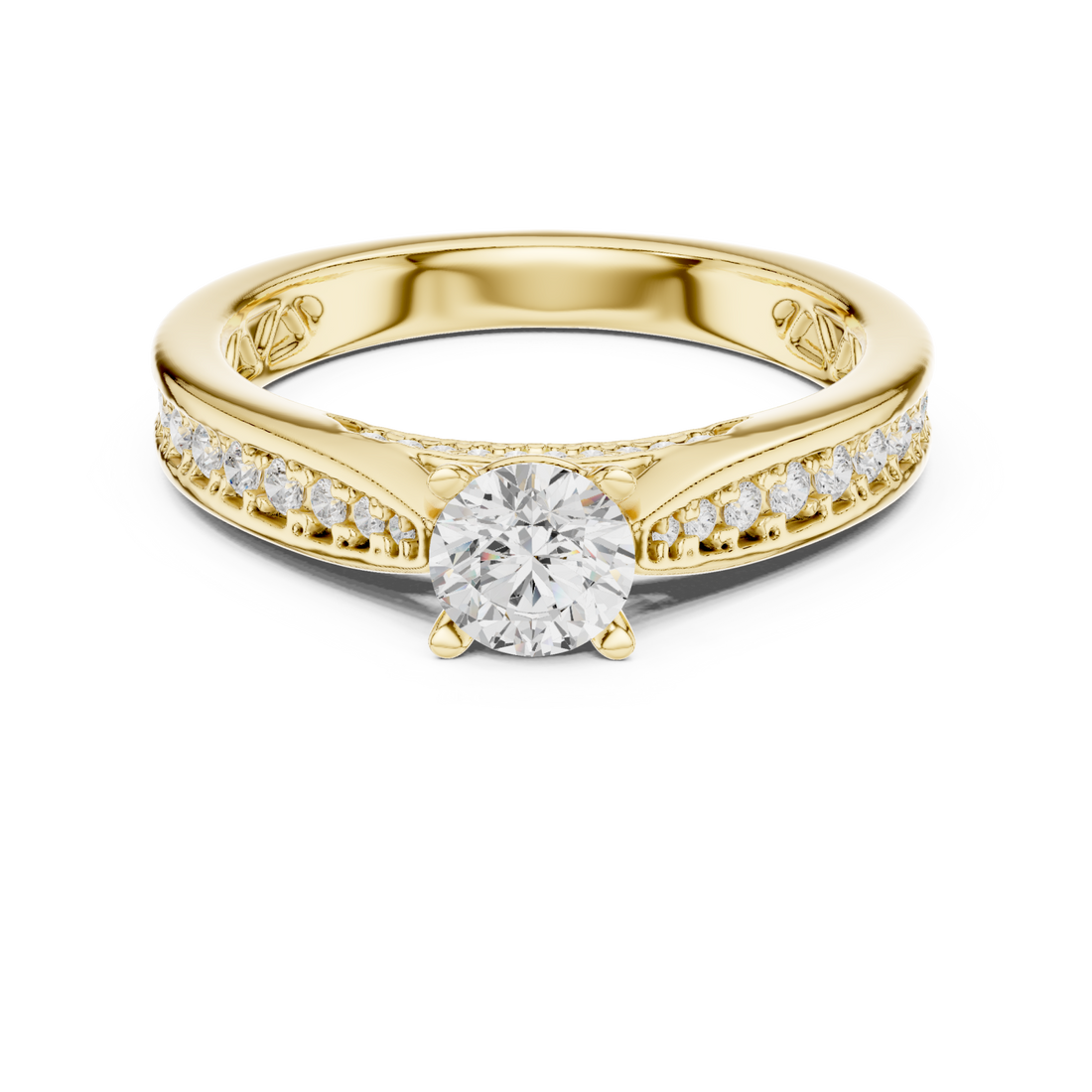 Gold Timeless Grace Solitaire Ring Right View