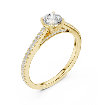 Gold Graceful Unity Accent Solitaire Ring Right View