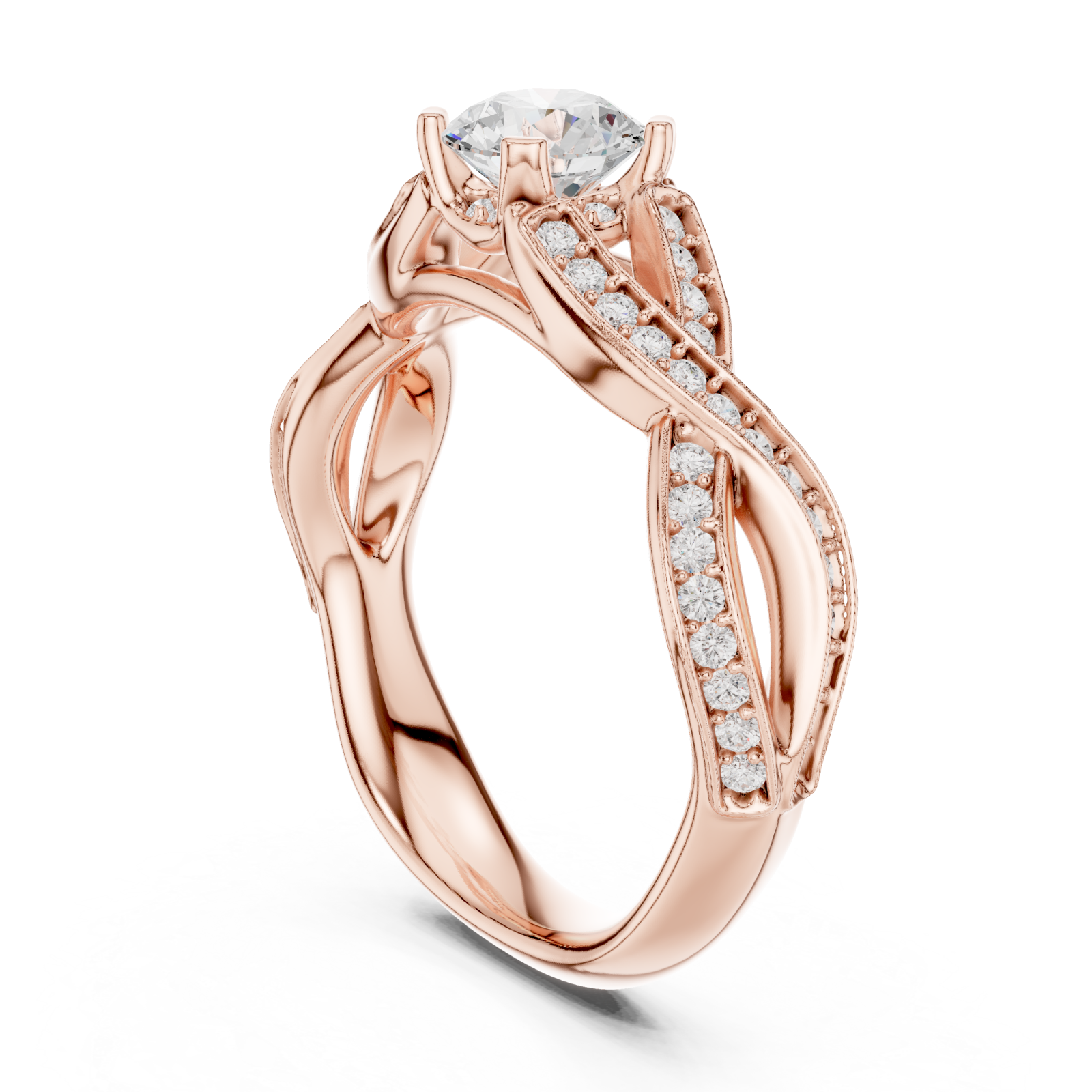  Rose Gold Celestial Garland Embrace Ring Left View