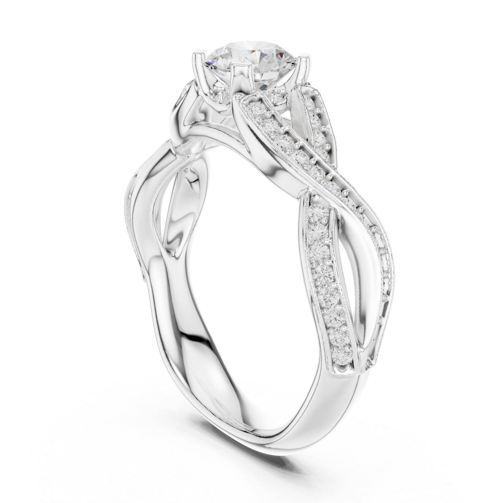  White Gold Celestial Garland Embrace Ring Left View