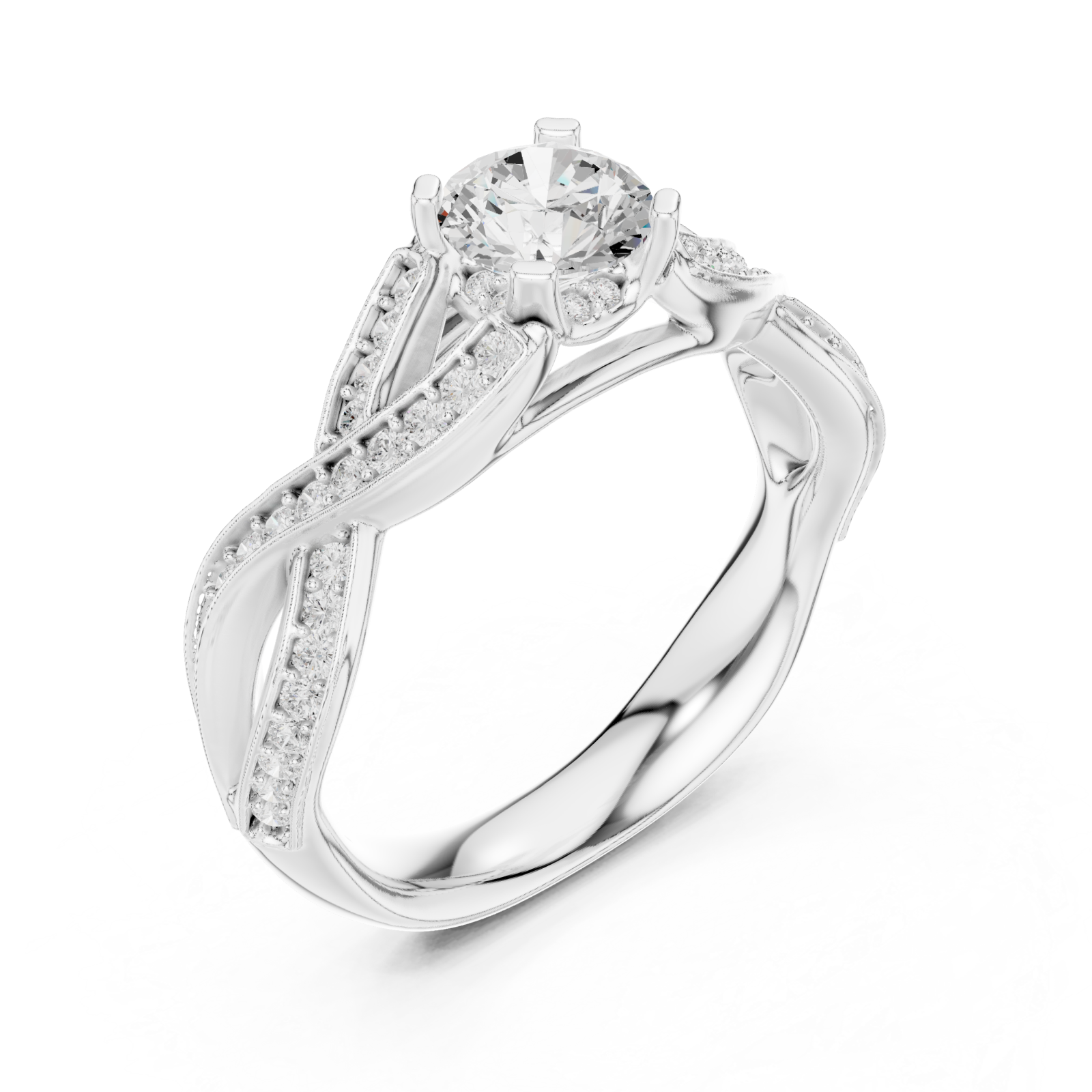 White Gold Celestial Garland Embrace Ring Right View