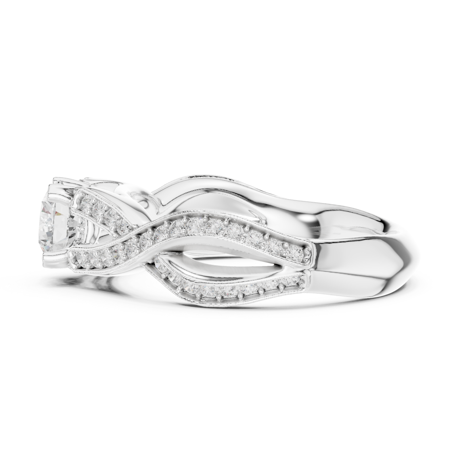  White Gold Celestial Garland Embrace Ring Side View