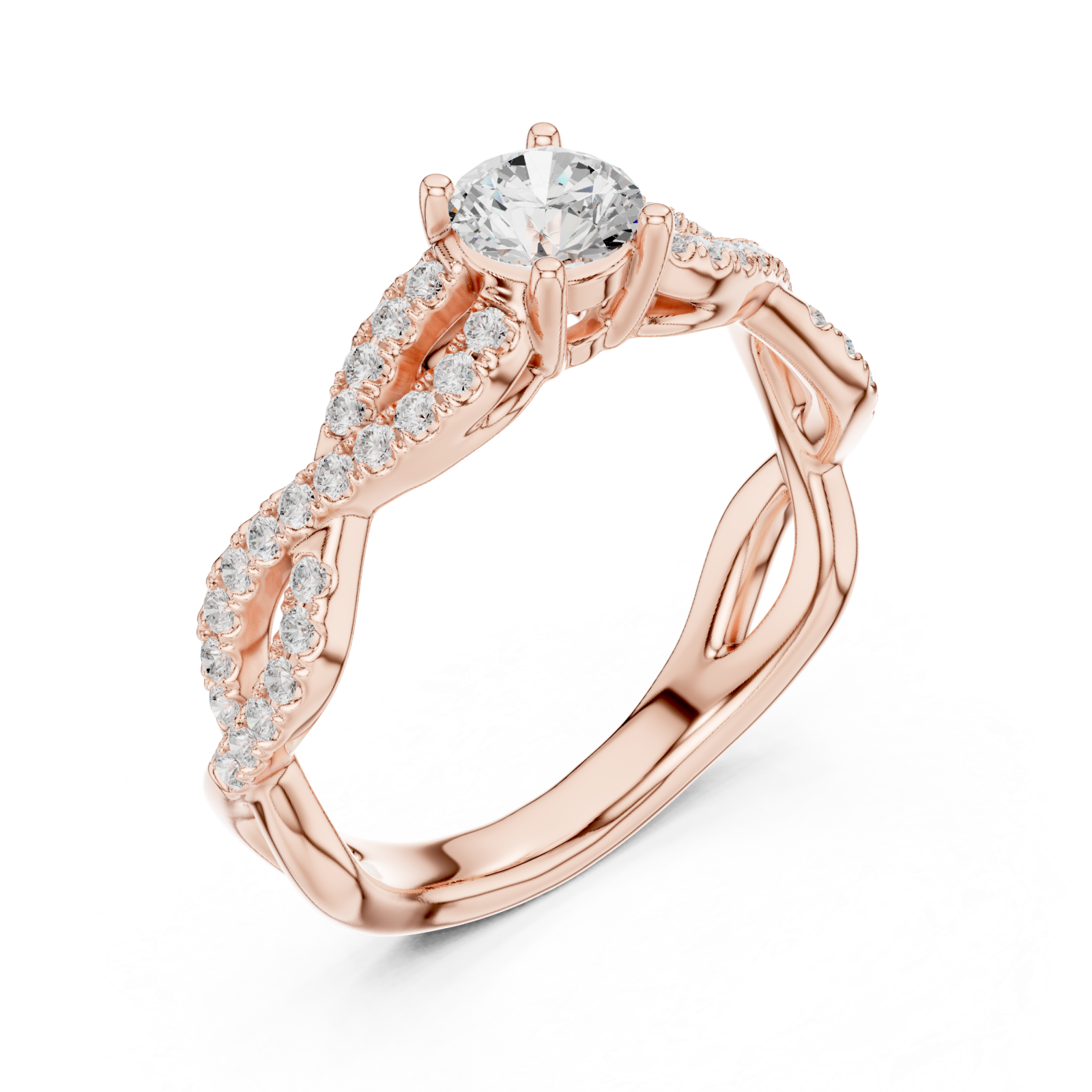  Rose Gold Celestial Infinity Embrace Engagement Ring Right View