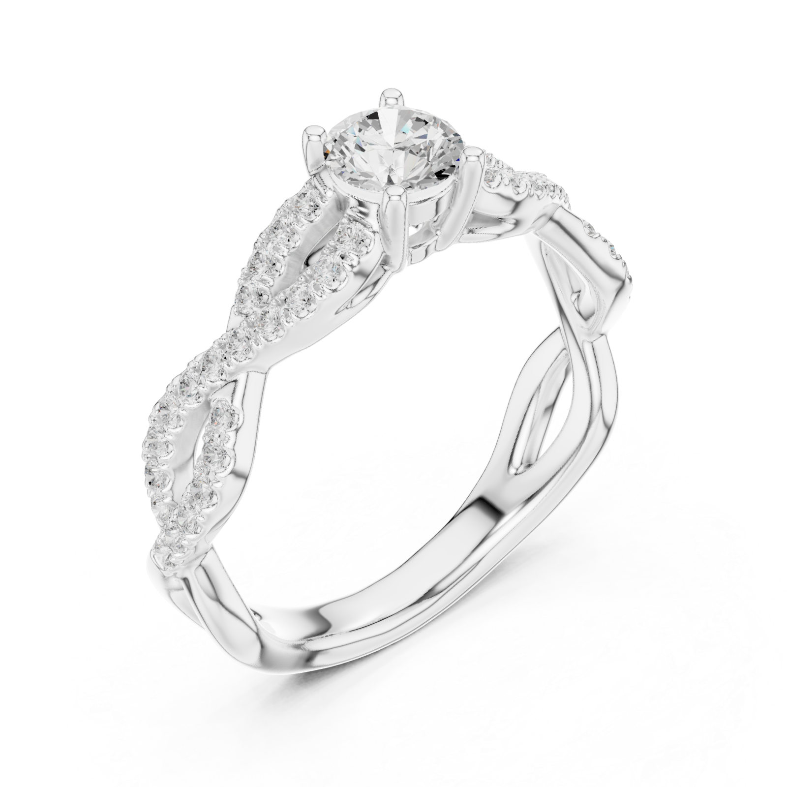  White Gold Celestial Infinity Embrace Engagement Ring Right View