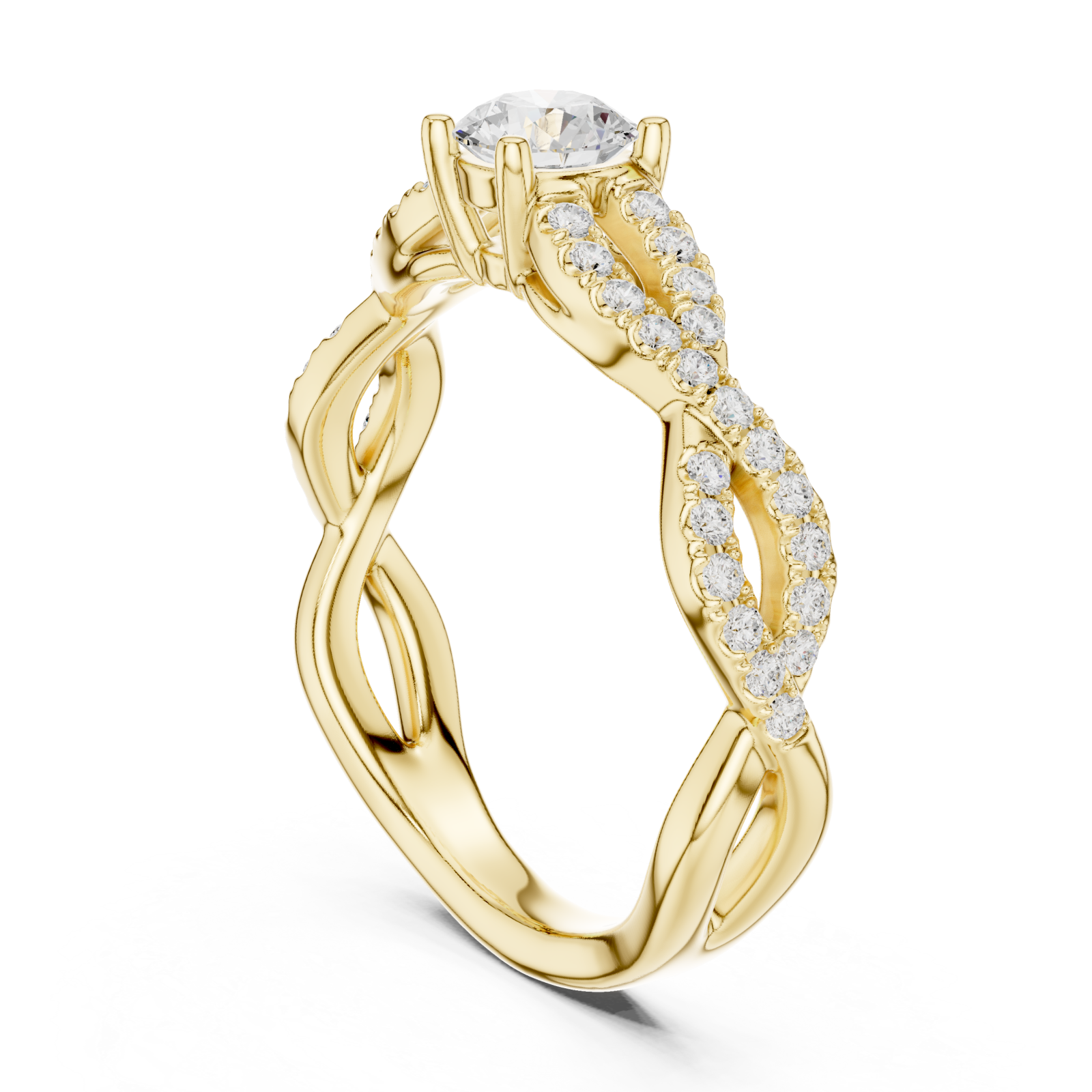  Gold Celestial Infinity Embrace Engagement Ring Left View