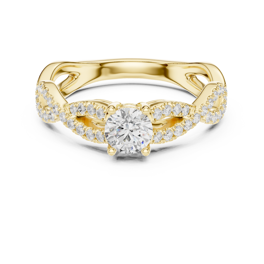 Gold Celestial Infinity Embrace Engagement Ring Right View