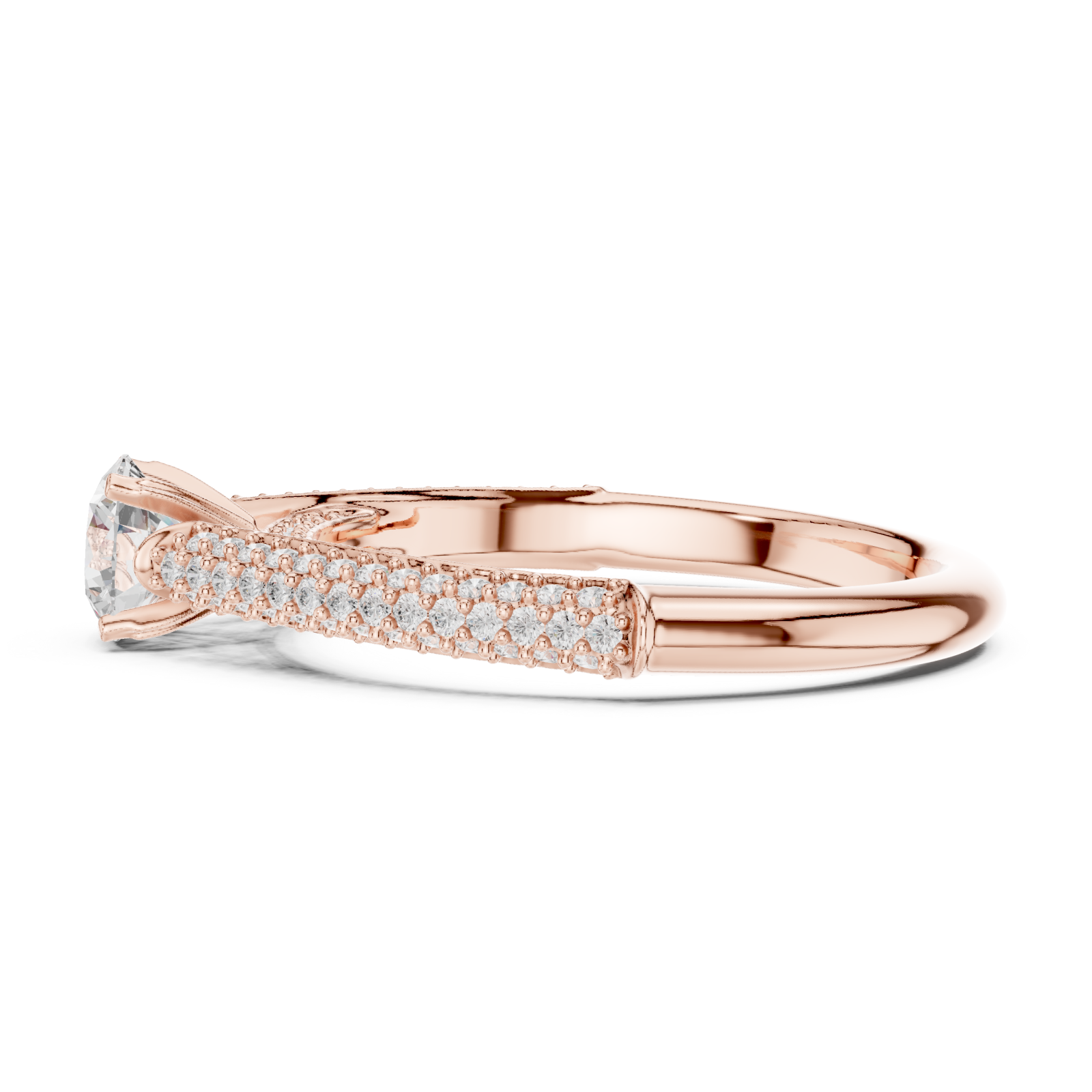  Rose Gold Ethereal Signature Modern Elegance Ring Side View