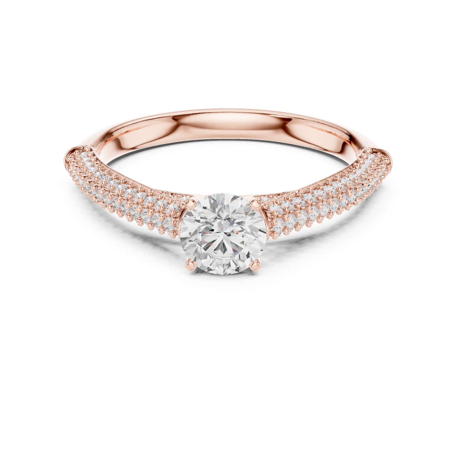 Rose Gold Ethereal Signature Modern Elegance Ring Front View