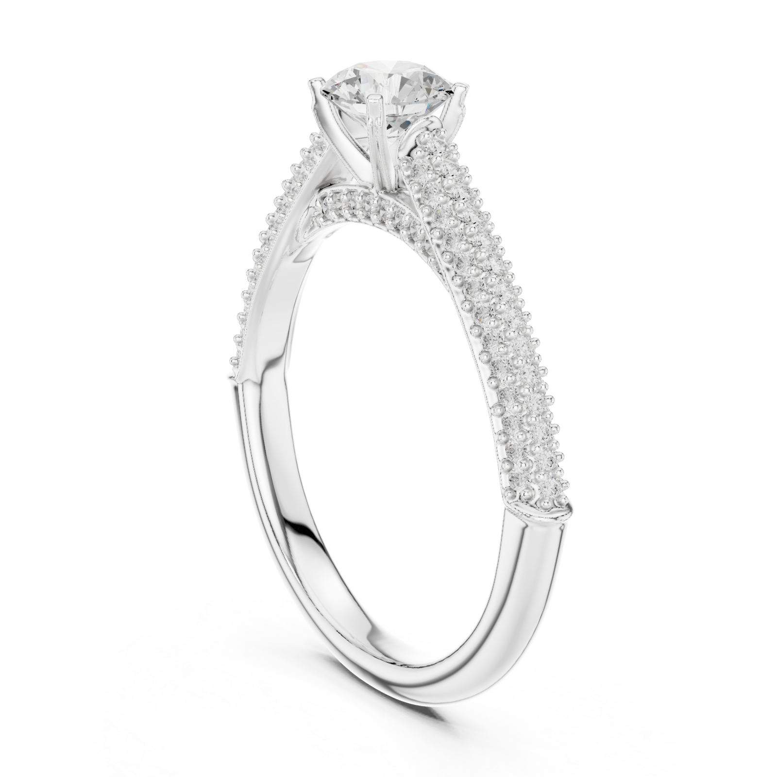  White Gold Ethereal Signature Modern Elegance Ring Left View
