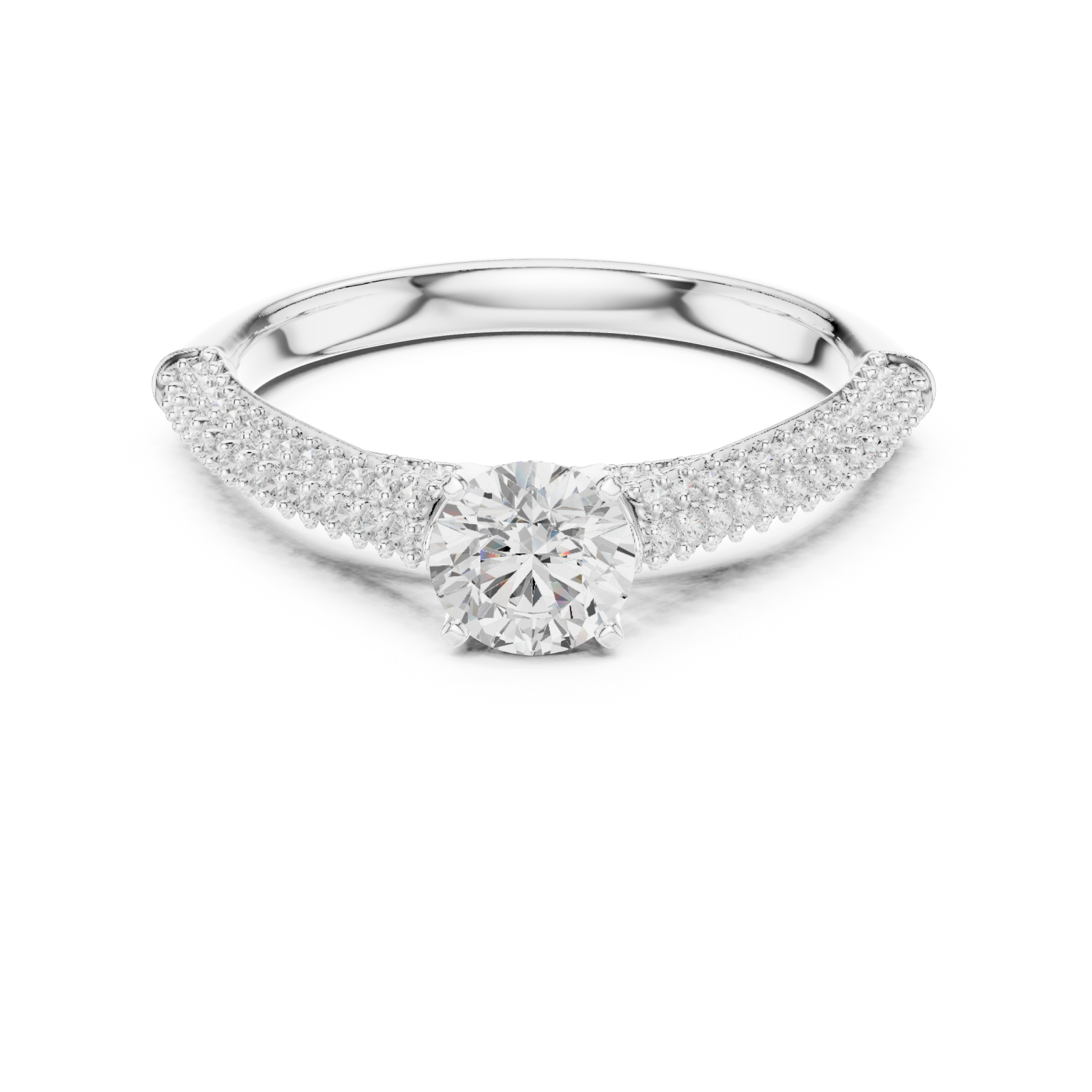  White Gold Ethereal Signature Modern Elegance Ring Front View