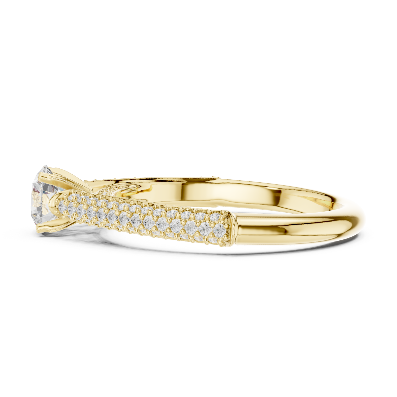  Gold Ethereal Signature Modern Elegance Ring Side View