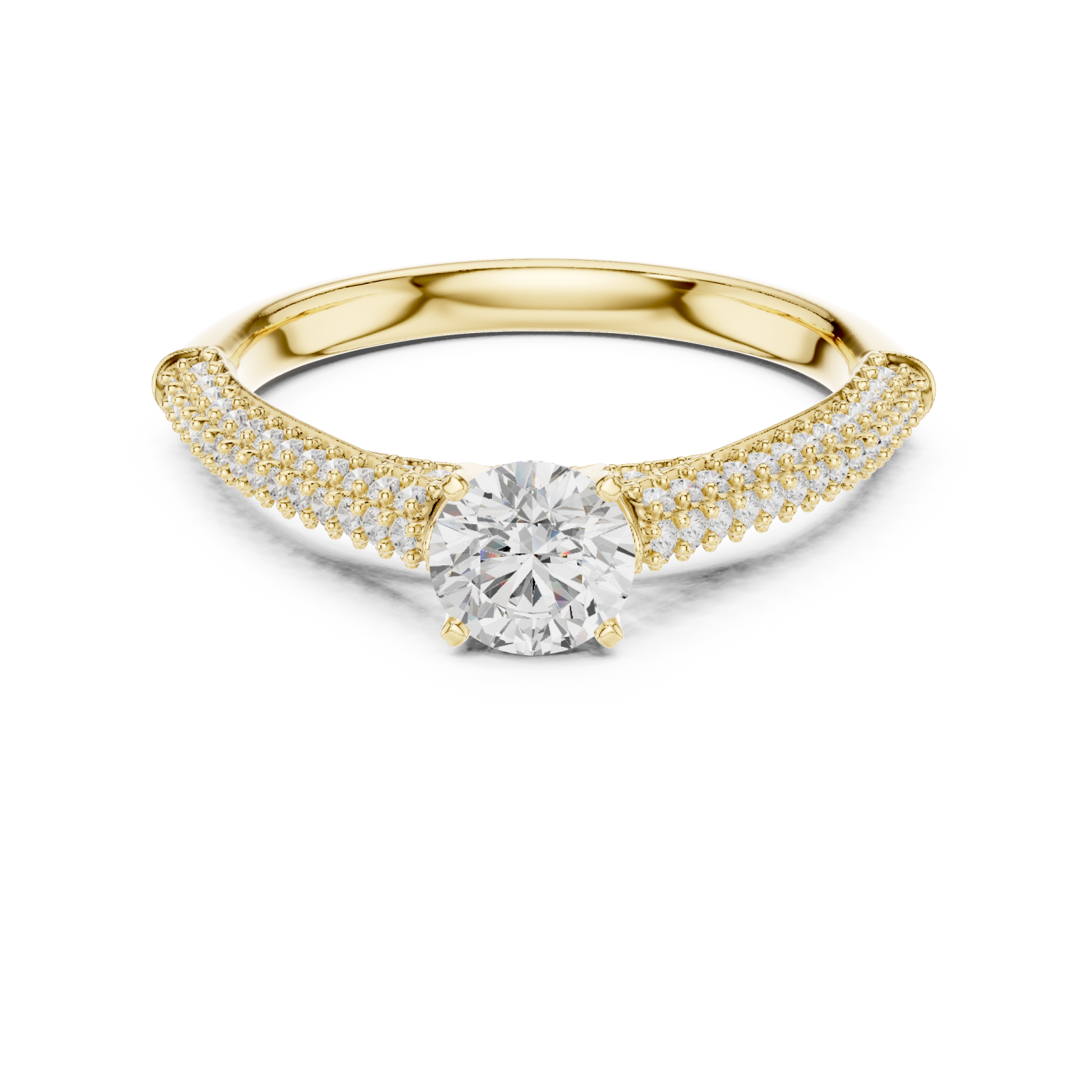  Gold Ethereal Signature Modern Elegance Ring Front View