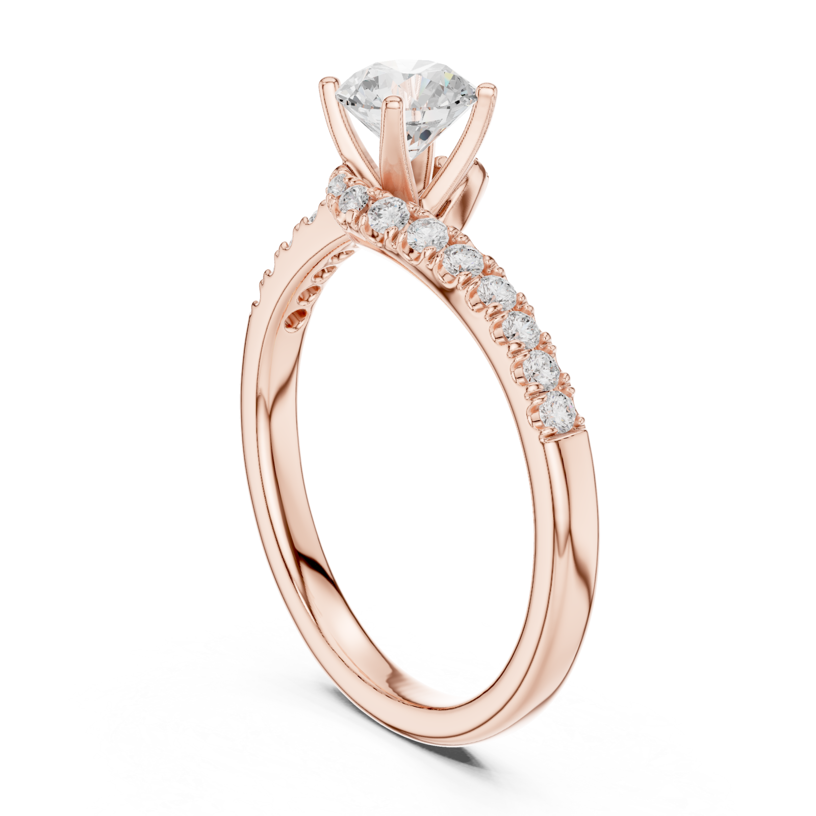  Rose Gold Radiant Embrace Twist Ring Left View
