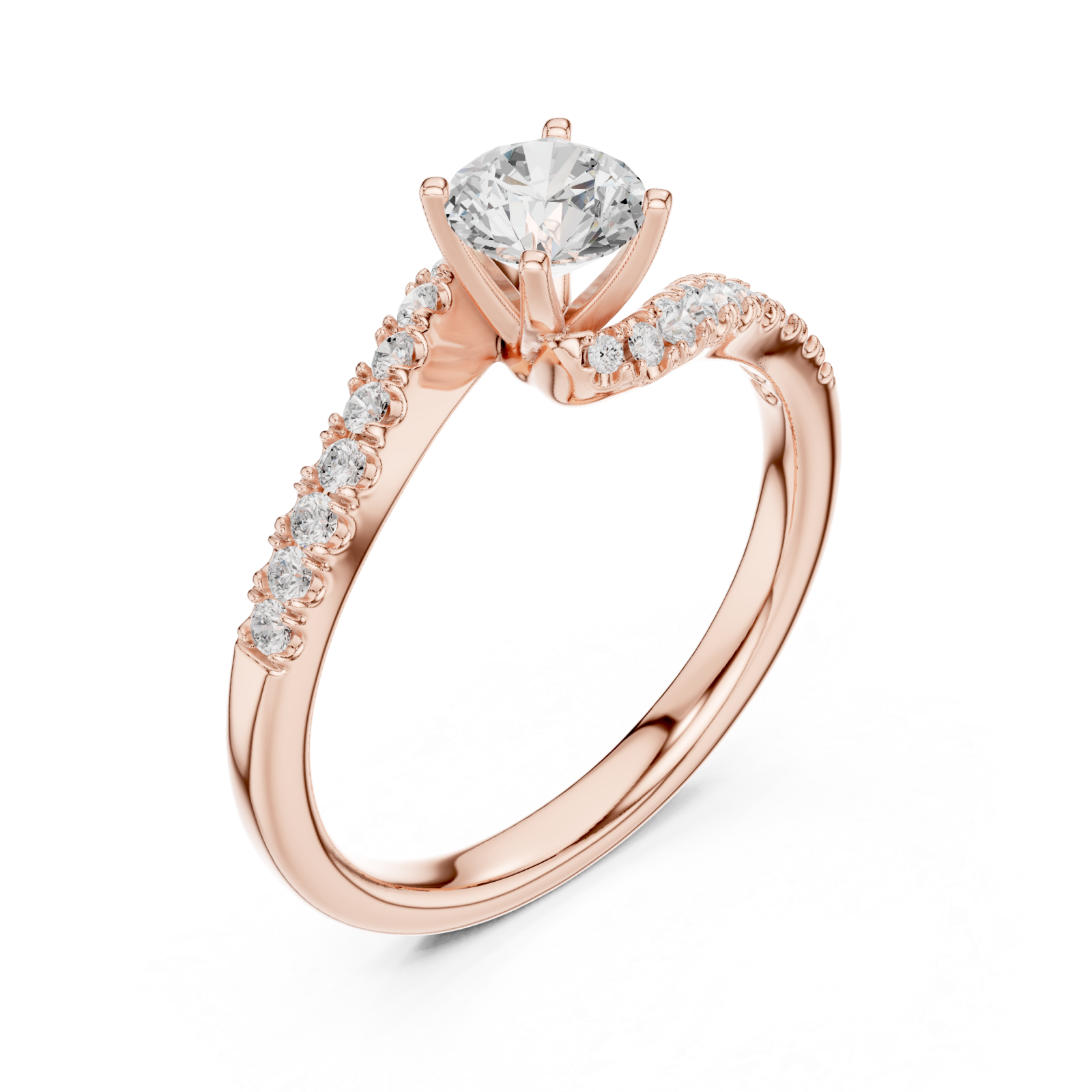  Rose Gold Radiant Embrace Twist Ring Right View